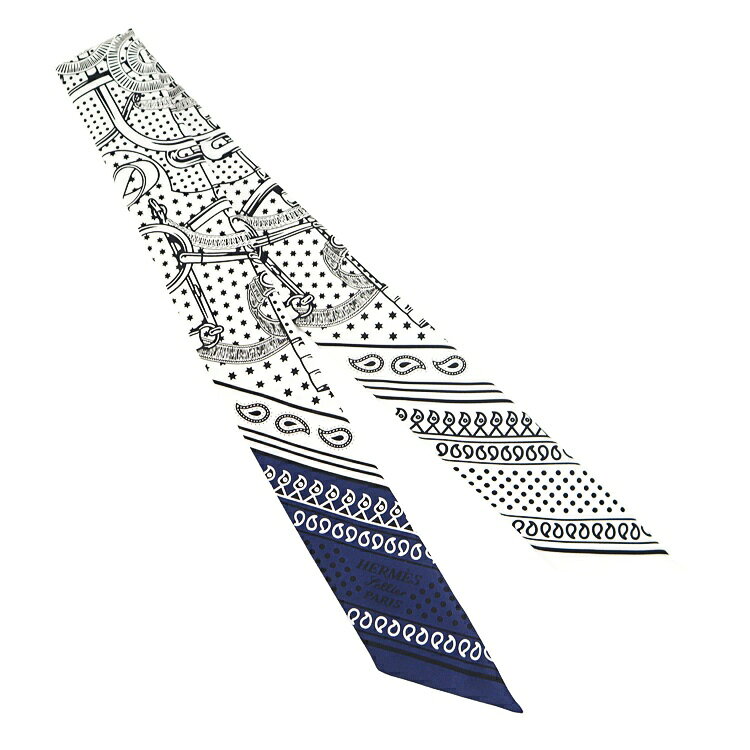 ブランド HERMES エルメス 商品名 Twilly ツイリー リボンスカーフEperon d'Or Bandanaエプロンドール バンダナ 品番 H062978S 素材 シルク100％ 色 ブラン / マリン / ノワール サイズ 85×5cm ※多少の誤差はご了承ください。 付属品 箱 状態 SAランク　新品同様 状態説明 使用感がなく、未使用に近いキレイなコンディションのお品でございます。 商品紹介 エルメスの人気デザイン「エプロン・ドール」を描いたツイリー。ブロン、マリン、ノワールを組み合わせた上品なカラーリングが魅力です。首元にはもちろん、バッグのアレンジなど幅広いスタイリングでお楽しみいただけます。 管理番号：6387226m 愛知県公安委員会 古物商許可第541030A35500号 ◆質問対応時間◆ 年中無休　10：00〜18：00 《返品規定》 お客様都合による返品につきましても承ります。 その場合は、到着後3日以内に必ずご連絡をお願いいたします。 返品時の送料はお客様負担、連絡後3日以内着でお願いいたします。 《保証》 ＊＊通常保証30日間＊＊ 到着後3日以内にショップレビュー投稿で1年間の保証（自然故障） をお付けしております。 ランク 状態基準 N 新品商品です。 S 未使用/新古品。未使用品ですが展示・保管による軽微な状態変化がある場合がございます。 SA 新品同様/ほぼ未使用品。使用感がほとんどなく、非常にきれいな状態です。 A 美品/非常に状態の良い中古品。 使用に伴うスレ、小キズ、薄汚れ等が見られる場合がございますが、全体的にきれいな状態です。 AB 良品/一般的な使用感があるが比較的きれいめの中古品。 スレ、キズ、汚れ、型崩れ等が見られる場合がございます。 B キズやヨゴレなど全体的に使用感が見られる中古品。使用に支障はない程度のダメージがございます。 BC 状態難あり/かなり使用感のある中古品。 目立つキズ、汚れ、破れ、劣化等が見られる場合がございます。 C ジャンク品/動作不良や大きなダメージがある商品です。基本、現状渡しとなります。