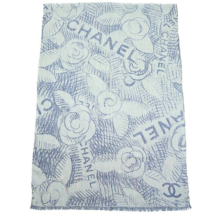 美品★CHANEL　マフラー　ニットカシミヤ　カメリア　グレー 楽天市場】シャネル カメリア（素材（生地・毛糸）カシミヤ