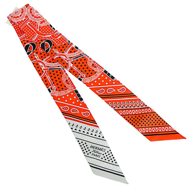 【未使用品】 エルメス ツイリー Twilly リボンスカーフ Eperon d'Or Bandana エプ...