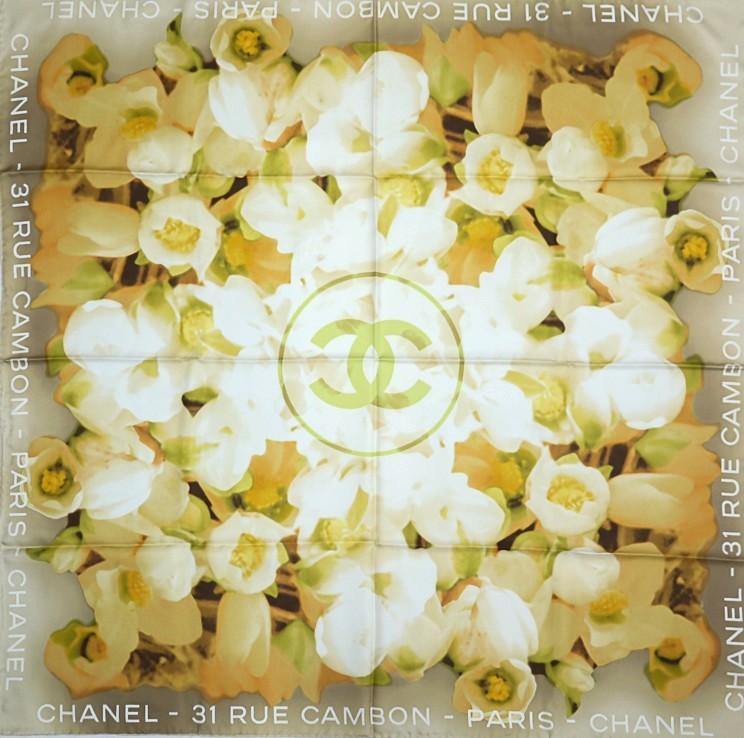 CHANEL 花柄　ベージュ大判スカーフ 楽天市場】スカーフ（ブランドシャネル）の通販