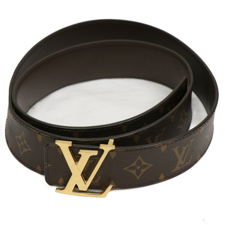 【中古】【中古良品】ルイヴィトン　ベルト　LV　イニシャル　サンチュール　40MM　リバーシブル　M0323　AC4240　モノグラムキャンバス　レザー　茶 ブラウン　km23-0400