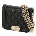 【新品同様】 CHANEL BOY CHANEL MINI CHAIN POUCH AP2302 シャネル ボーイシャネル キャビアスキン 31番台 レディース...