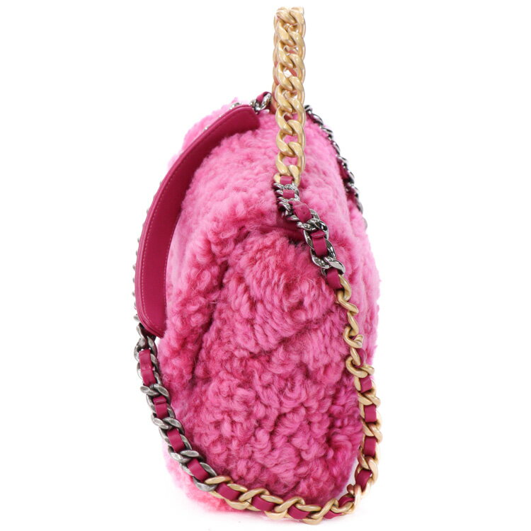 【美品】CHANEL シャネル19 ムートン マトラッセ チェーンショルダー レディースバ...