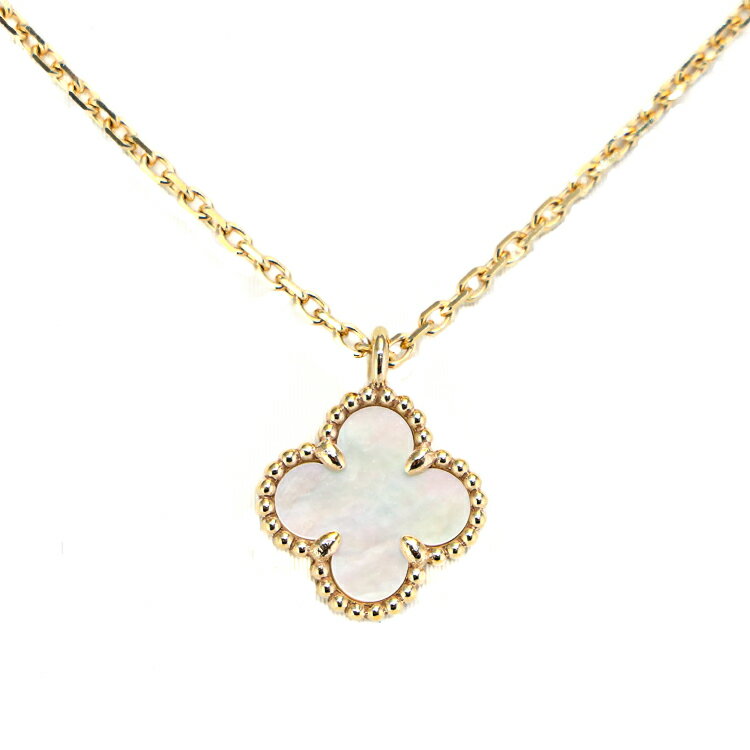 【中古】ヴァンクリーフ＆アーペル　レディースジュエリー　スウィート　アルハンブラ　マザーオブパール　ペンダント　ネックレス　VCARF69100　750　YG　18K　イエローゴールド　ブランドジュエリー　sw24-0216のサムネイル