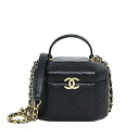 CHANEL シャネル マトラッセ バニティバッグ チェーンショルダーバッグ ラムスキン ブラック ゴールド金具 ココマーク ミニバッグ レディースバッグ ブラ...