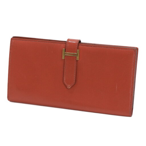 HERMES BEARN SOUFFLE エルメス ベアンスフレ レディース財布 二つ折り 長財布 C刻印 ボックスカーフ レザー オレンジ ゴールド金具 財布 ブランド財布 2394870MT 【中古】 HERMES BEARN SOUFFLE エルメス ベアンスフレ レディース財布 二つ折り 長財布 C刻印 ボックスカーフ レザー オレンジ ゴールド金具 財布 ブランド財布 2394870MT 【中古】