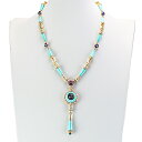 【極美品】BVLGARI ブルガリ カクテル ペンダント ネックレス ターコイズ エメラルド アメシスト ダイヤモンド 750 イエローゴールド K18YG レ...