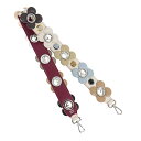 FENDI フェンディ ストラップユー ショルダーストラップ フラワー スタッズ ロゴ レザー ベージュ系 マルチカラー バッグ用アクセサリー ブランド小物 4...