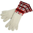 【美品】HERMES エルメス レディース手袋 サロメ ニットグローブ ロング カシミア100% ベージュ レッド Mサイズ チェック柄 ブランド小物 4422...