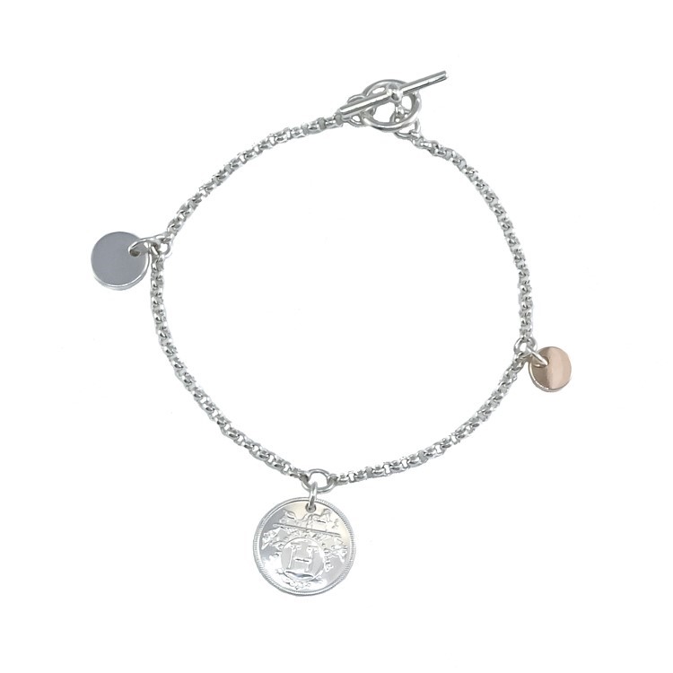 HERMES エクスリブリス PM ブレスレット トグル SV925 シルバー K18PG ピンクゴールド ブランドアクセサリー 4s64950M 【中古】