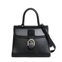 DELVAUX デルヴォー ブリヨン MM ハンドバッグ 2way ショルダーバッグ ボックスカーフ レザー ブラック シルバー金具 レディースバッグ ブランド...
