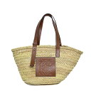 LOEWE ロエベ バスケットバッグ ミディアム かごバッグ 327.02.S92 アナグラム パームリーフ ラフィア レザー ナチュラル タン レディースバッ...