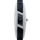 Cartier カルティエ イマリア ダイヤモンドベゼル 腕時計 WJ300550 750 K18WG クォーツ ブラック文字盤 純正革ベルト ダイヤモンド尾錠...