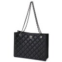 【美品】 CHANEL AS4404 シャネル キャビアスキン チェーンショルダー トートバッグ レディースバッグ ショルダーバッグ レザー ブラック マトラッ...