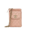 CHANEL シャネル マトラッセ フォンケース ミニ チェーンショルダーバッグ AP1191 ラムスキン ピンク ゴールド金具 ショルダーポーチ レディースバッグ ブランドバッグ 5071416J【中古】(4)