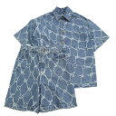 【美品】LOUIS VUITTON ルイヴィトン 24SS モノグラムプリント セットアップ ショートスリーブ デニムシャツ デニムショーツ 1AFQZ1 1A...