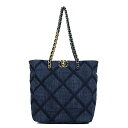 【未使用品】CHANEL シャネル ディズヌフ シャネル19 マトラッセ デニムトート チェーンショルダーバッグ デニム レザー インディゴブルー 3カラー金具...