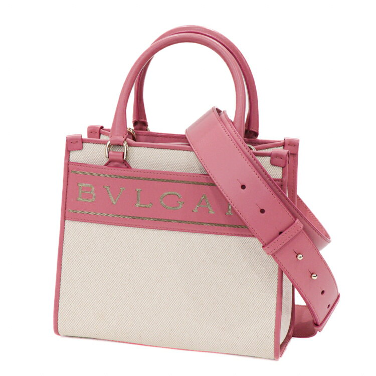 【極美品】BVLGARI ロゴ レディースバッグ 2WAYバッグ ハンドバッグ ショルダーバ...