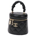 【極美品】CHANEL マトラッセ レディースバッグ ミニバッグ ハンドバッグ 3203**** 2021年 ラムスキン レザー ブラック ブランドバッグ 5242229J