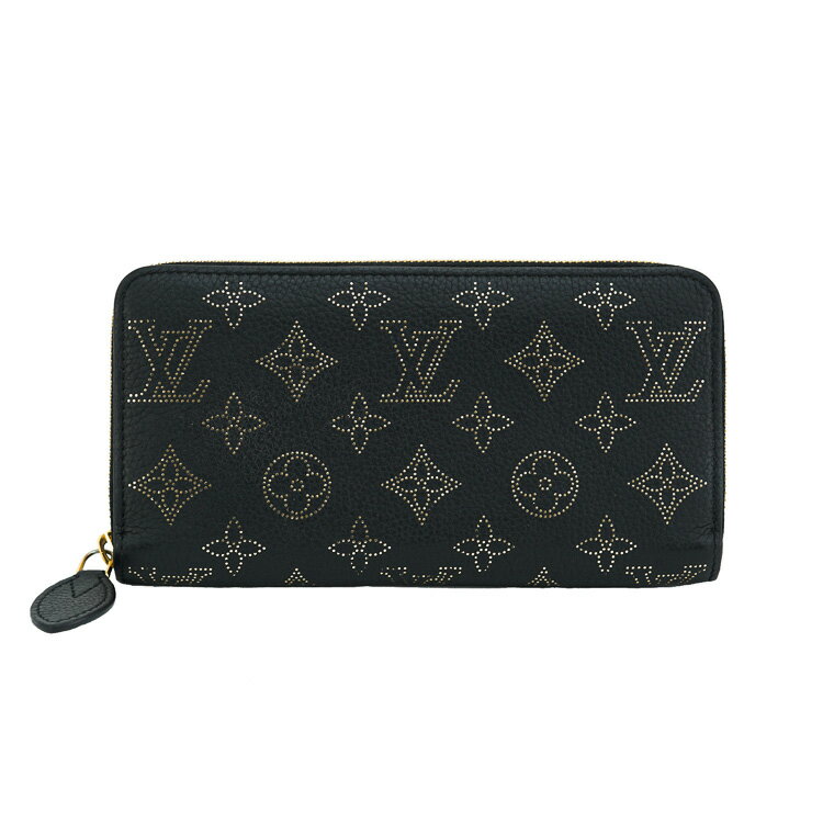 Double-Fold （No Coin Wallet） - 【美品】LOUIS VUITTON ジッピーウォレット M82645 ICチップ マヒナ レザー ゴールド ブラック ブランド財布 5315076M【中古】