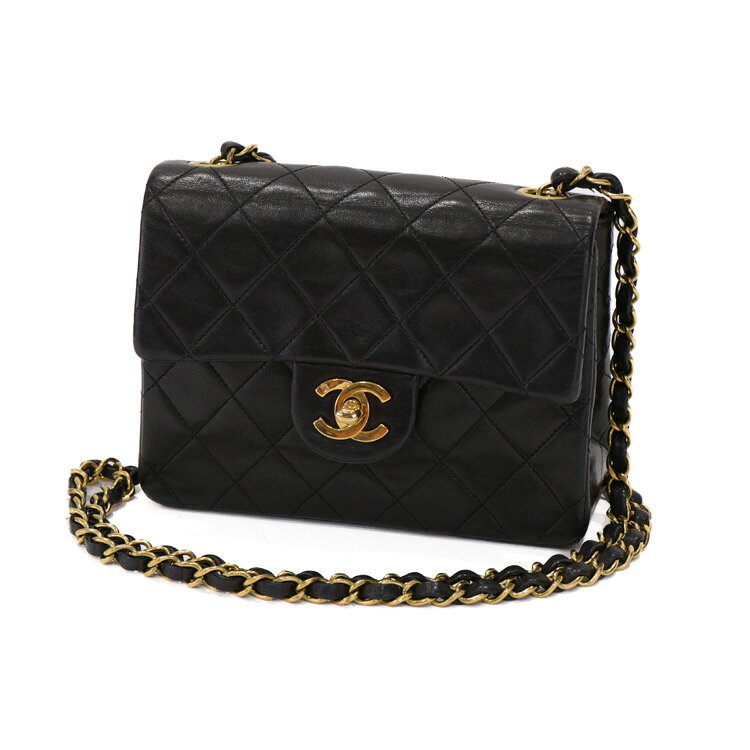 Rakuten - CHANEL シャネル ミニマトラッセ チェーンショルダー ヴィンテージ レザー ブラック ゴールド金具 3番台 ブランドバッグ 5125945JC3【中古】