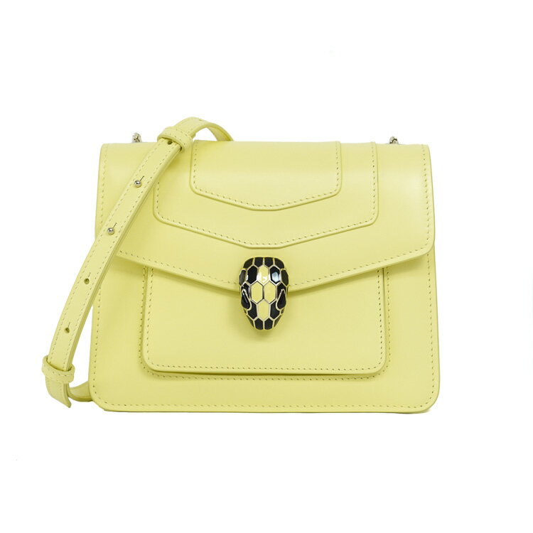 【極美品】BVLGARI セルペンティ フォーエバー レディースバッグ ショルダーバッグ レザー イエロー ブランドバッグ 5338211JE4【中古】