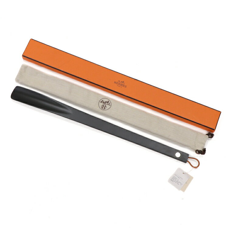 【未使用品】HERMES シューホーン GM セリエ 靴ベラ ブランド小物 ブナ材 ステンレススチール マロン ブラウン 5390815M 【中古】