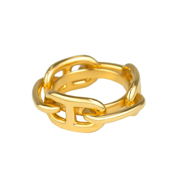 【美品】HERMES スカーフリング 90 レガート ルガテ シェーヌダンクル カレ用 ゴールド 真鍮 アクセサ..