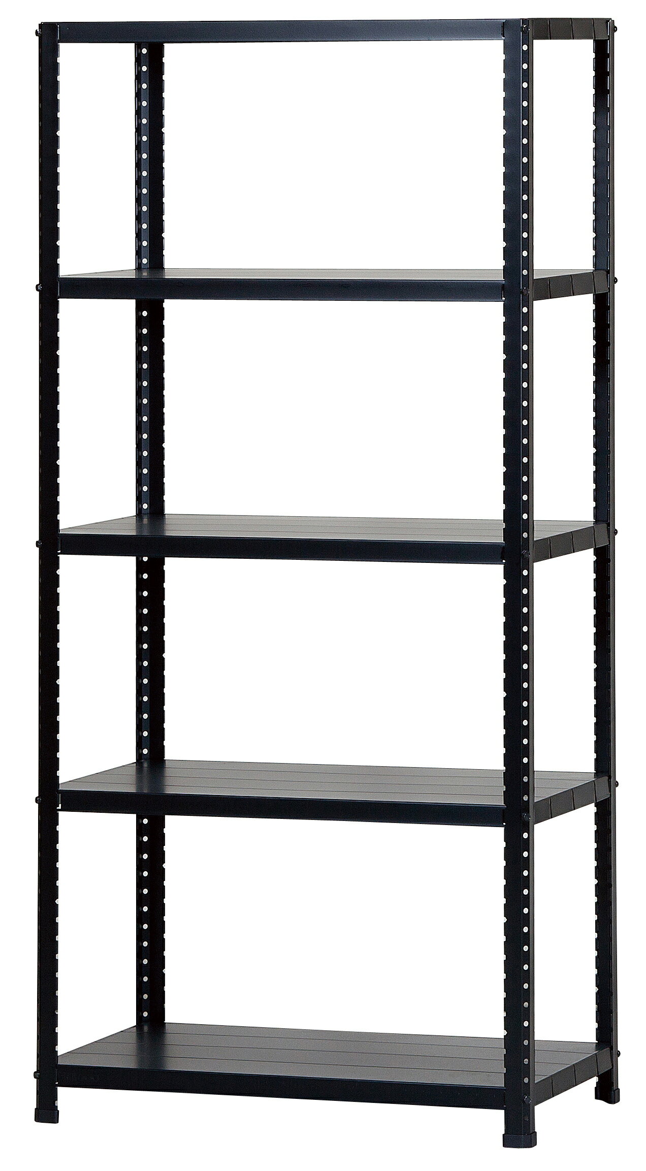 【法人様限定】NEXT-angle ワンボルトラック （100KGタイプ）幅87.5cm 奥行45cm 高さ180cm ネオブラック 5段 スチールラック スチール棚 ラック オープンラック キッチンラック 物品棚 業務用 家庭用 収納 倉庫