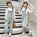 送料無料 サロペット ジーンズ 子供服 オーバーオール デニム キッズ デニムパンツ デニムオールインワン ロングパンツ オーバーオール カジュアル ベビー ジュニア サロペット 無地 韓国子供服 サロペット 韓国 子ども服 秋 春 夏 女の子 キッズ用 サロペット