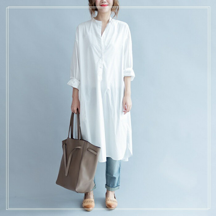 送料無料シャツ ワンピース レディース 長袖 シャツワンピース uvカットシャツ シンプルコートホワイト カーディガン ロング丈 トップス 体型カバーステンカラー シャツワンピ フレアワンピ ポケット ゆったり きれいめ 大人 オフィス お出かけ 春 大人 夏 30代 40代