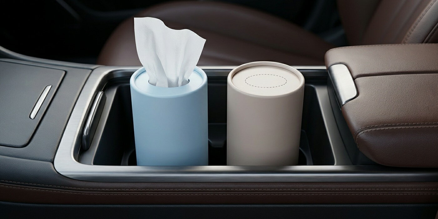 Tissue - DAIS（ダイス）ボトルティッシュ 車用 4箱（3層50枚入/箱） お試しサイズ 柔らか紙質 ドリンクホルダー対応 おしゃれ コンパクト 携帯便利 ピクニック キャンプ リビング オフィスにも