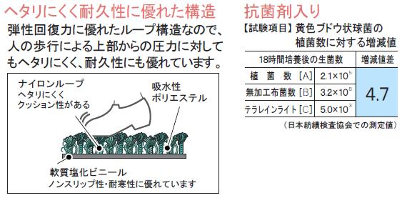 靴底の汚れを落としながら、水分も素早く吸い取る速吸水性マット。テラレインライト　900×1800mm