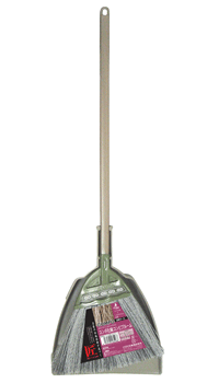 化学繊維を使った、水まわりを掃くに最適のほうきです。2種類の太さの穂をブレンドしてあるので、小石や砂ホコリなど重量、サイズの異なるゴミでも同時に掃き出すことができます。 チリトリとセットになっていますので、収納に便利です。また、チリトリの掃き込み口の手前に、ホーキの先端が収まるようになっていますので、収納時に立て掛けておいても、ホーキの先端が曲がることがありません。 サイズ 幅：約24cm 全長：約75cm 材質 ほうき／穂：ポリプロピレン 柄：木にPETチューブ チリトリ／本体：ポリプロピレン