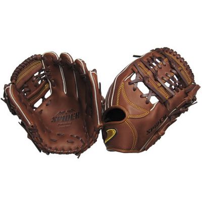 硬式二塁手・遊撃手用グラブ SPIDER 網ウェブ チョコブラウン 右投用