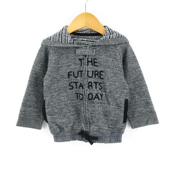 コムサイズム ニット パーカー ジップジャケット アウター キッズ 男の子用 90サイズ グレー COMME CA ISM 【中古】(4)