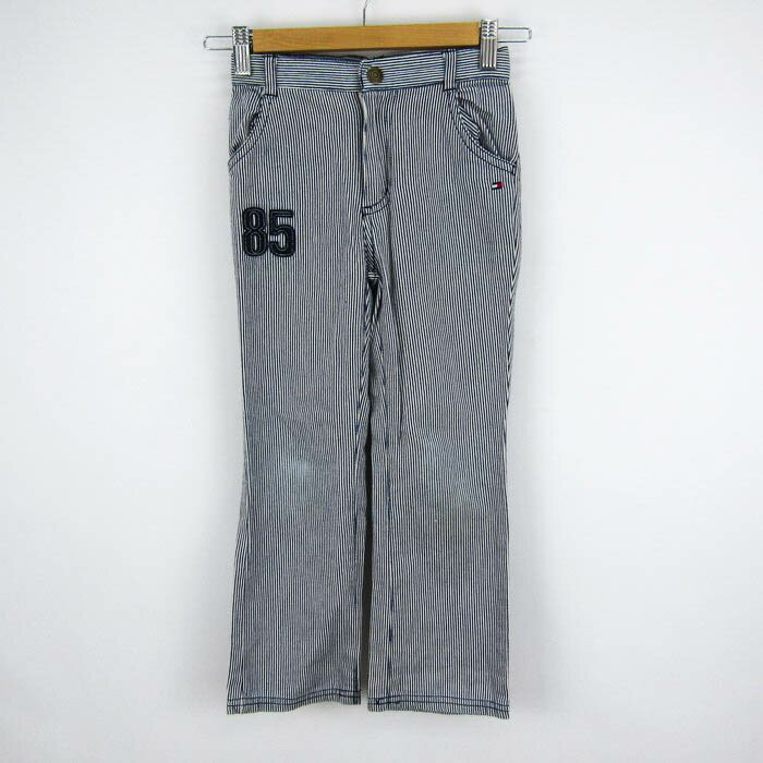 トミーヒルフィガー ヒッコリーデニムパンツ ストレート ボトムス 114-119相当 キッズ 男の子用 6サイズ ブルー TOMMY HILFIGER 【中古】