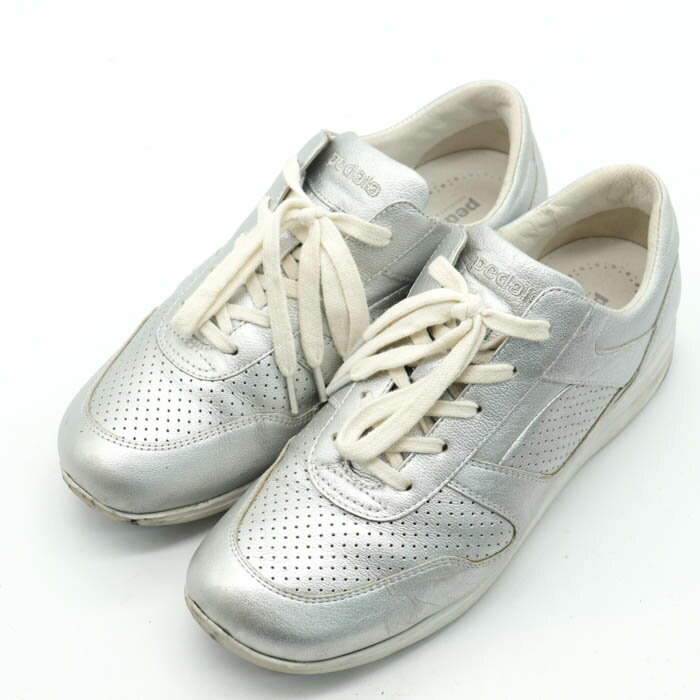 アシックス ペダラ ローカットスニーカー ウォーキングシューズ 運動靴 トレーニング レディース 23cmサイズ シルバー asics 【中古】のサムネイル