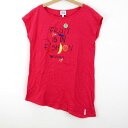 アルマーニ 半袖Tシャツ アシンメトリー フルーツ柄 フロントプリント トップス キッズ 女の子用 10A 142CMサイズ レッド ARMANI 【中古】