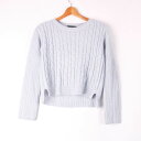 アンタイトル ケーブルニット セーター 長袖 クルーネック モヘア混 トップス レディース Oサイズ ブルー UNTITLED 【中古】(4)