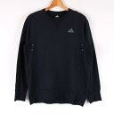 アディダス 長袖スウェット スエット トレーナー 大きいサイズ トップス レディース Oサイズ ネイビー adidas 【中古】