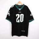 ナイキ Tシャツ 半袖 アメフト ユニフォーム NFL イーグルス #20 ゲームシャツ 大きいサイズ US 古着 メンズ Lサイズ ブラック NIKE 【中古】