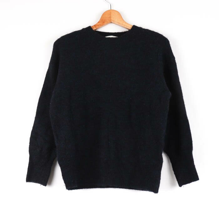 ニコアンド ニット セーター 長袖 クルーネック ウール混 無地 トップス レディース 3サイズ ネイビー ..
