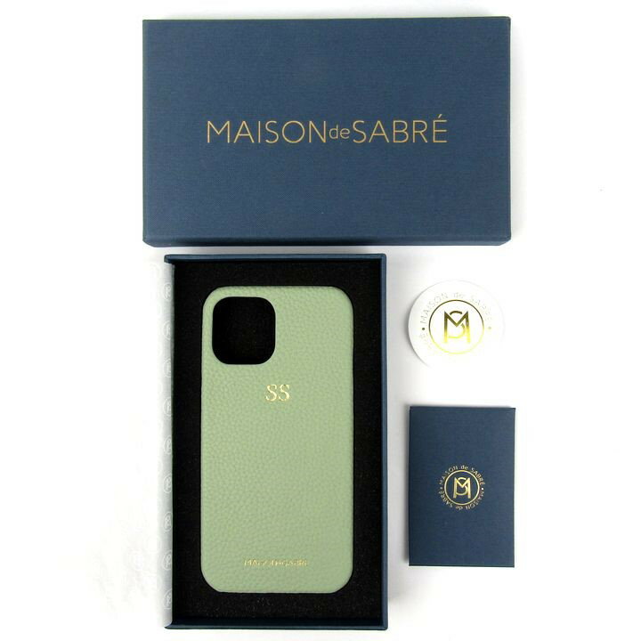 メゾンドサブレ iPhoneケース 未使用 レザー カバー ブランド スマホアクセサリー 小物 レディース グリーン MAISON de SABRE 【中古】のサムネイル