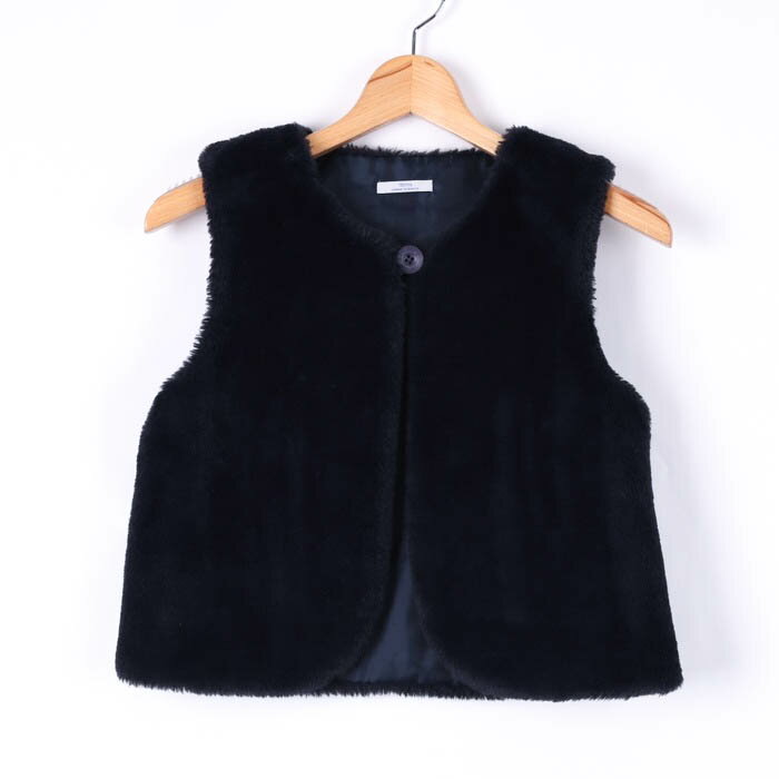 アーバンリサーチ ファーベスト ショート丈 ボタン シンプル 無地トップス キッズ 女の子用 Lサイズ ネイビー URBAN RESEARCH 【中古】