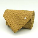 【4/20 11:00から 50%OFFクーポン】ダンヒル ブランド ネクタイ シルク ドット柄 小紋柄 メンズ イエロー dunhill 【中古】