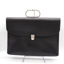 ビジネスバッグ ブリーフケース A4可 シルバー金具 通勤 鞄 カバン 黒 メンズ ブラック THEILLA 1927 【中古】