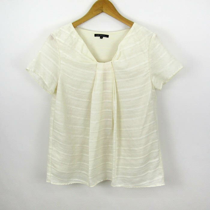 23区 カットソー シャツ 半袖 無地 トップス レディース 38サイズ ベージュ 23ku 【中古】
