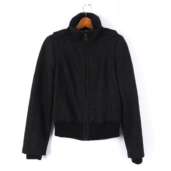 ザラ ブルゾン ジャケット ウール混 アウター レディース Sサイズ グレー ZARA 【中古】