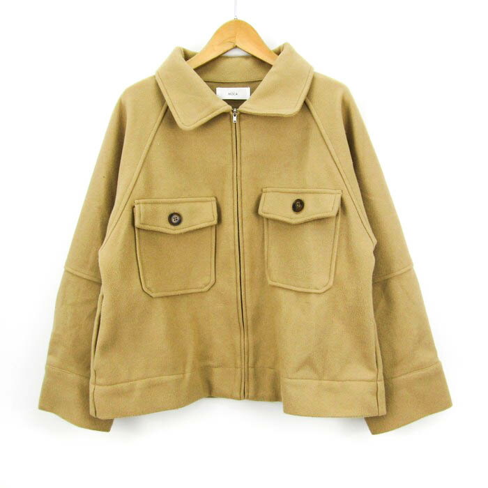 セレクトモカ ブルゾン オーバーシルエットジップcpoジャケット アウター レディース フリーサイズ ベージュ SELECT MOCA 【中古】